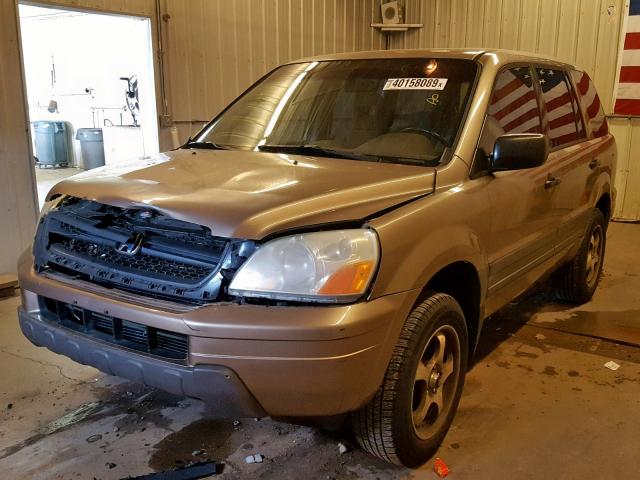 2HKYF18123H589516 - 2003 HONDA PILOT LX GOLD photo 2