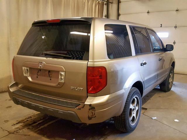 2HKYF18123H589516 - 2003 HONDA PILOT LX GOLD photo 4