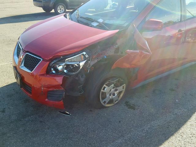 5Y2SP67059Z455822 - 2009 PONTIAC VIBE RED photo 9