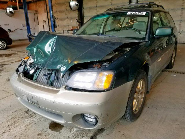 4S3BH6869Y7661655 - 2000 SUBARU LEGACY OUT GREEN photo 2