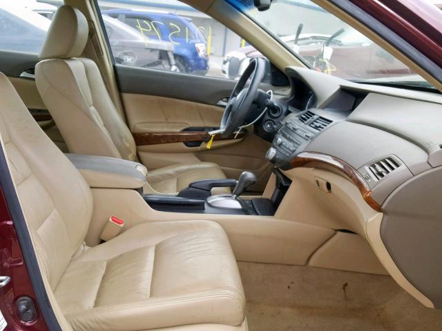 1HGCP36828A030583 - 2008 HONDA ACCORD EXL MAROON photo 5