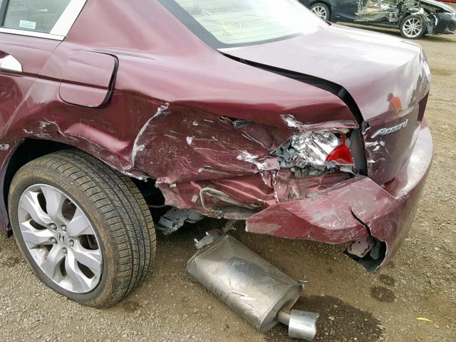 1HGCP36828A030583 - 2008 HONDA ACCORD EXL MAROON photo 9