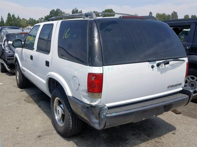 1GNDT13W7S2236397 - 1995 CHEVROLET BLAZER WHITE photo 3