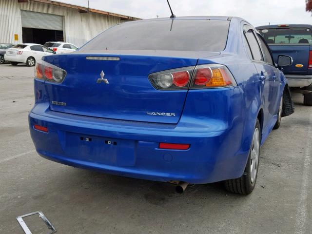 JA32U2FU9FU019665 - 2015 MITSUBISHI LANCER ES BLUE photo 4