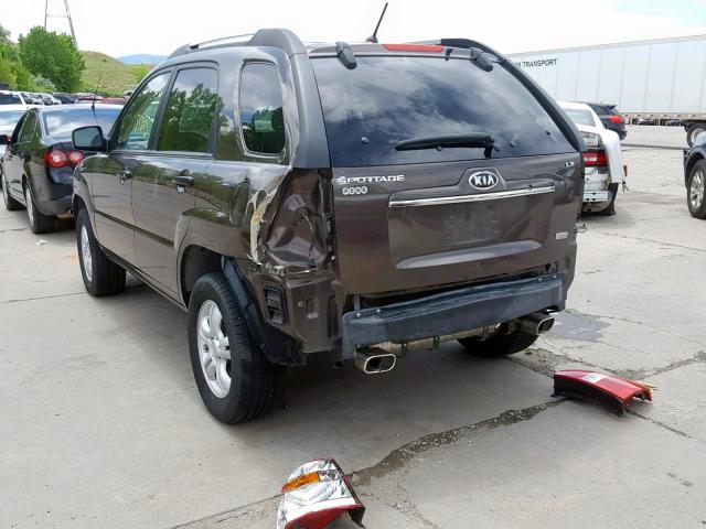 KNDJE723587521630 - 2008 KIA SPORTAGE E BROWN photo 3