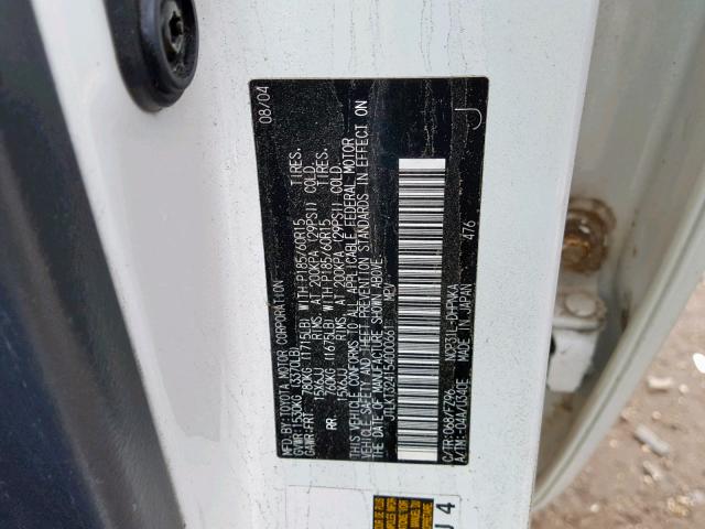 JTLKT324154000661 - 2005 TOYOTA SCION XB 白色 照片 10