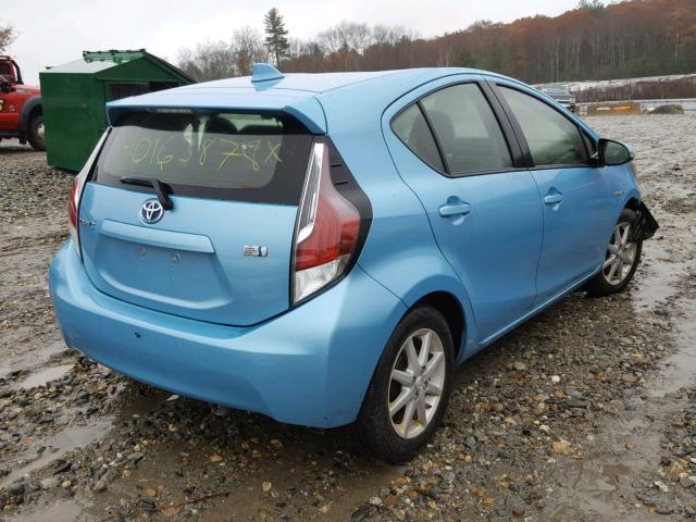 JTDKDTB31F1098867 - 2015 TOYOTA PRIUS C BLUE photo 4