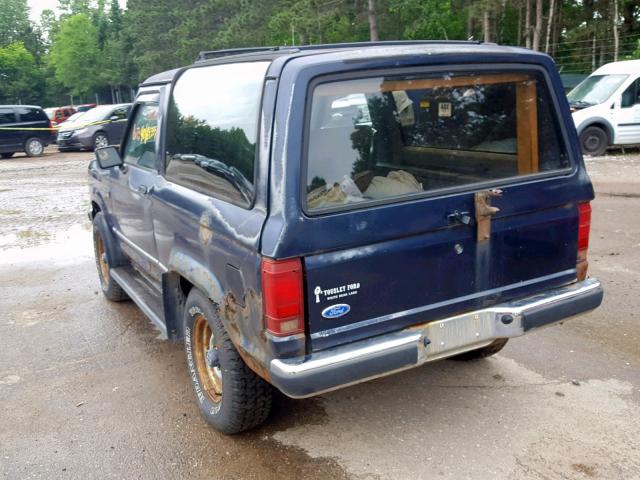 1FMCU14TXLUB13331 - 1990 FORD BRONCO II BLUE photo 3