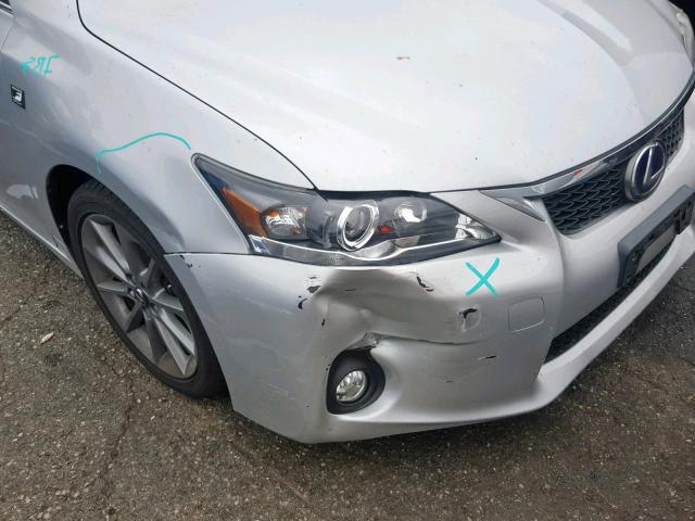 JTHKD5BH0C2116609 - 2012 LEXUS CT 200 SILVER photo 9