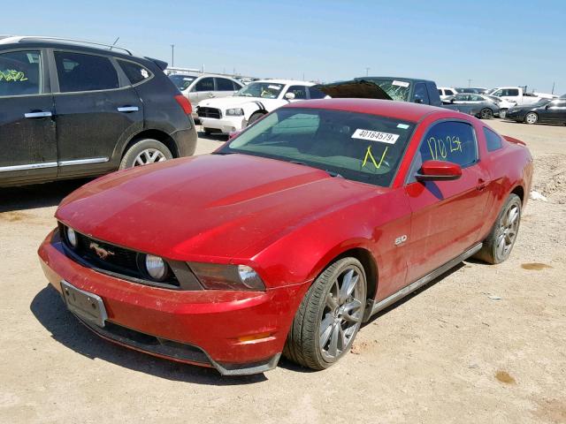 1ZVBP8CF2B5109632 - 2011 FORD MUSTANG GT RED photo 2