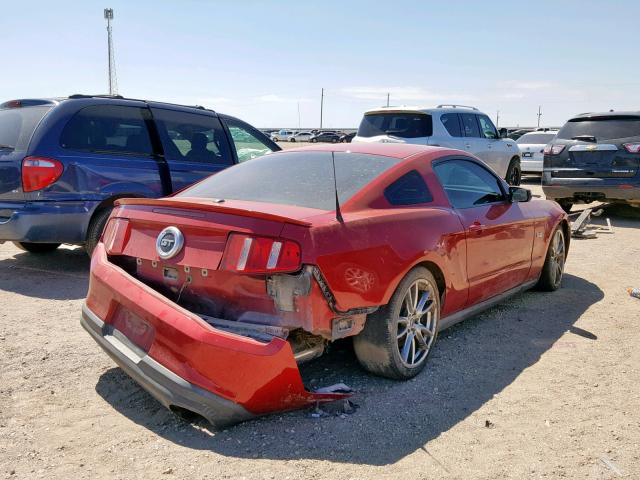 1ZVBP8CF2B5109632 - 2011 FORD MUSTANG GT RED photo 4