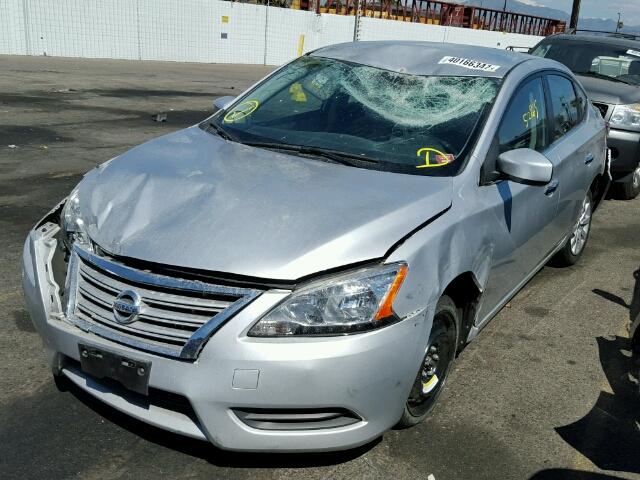 3N1AB7AP2DL709592 - 2013 NISSAN SENTRA S/S SILVER photo 2