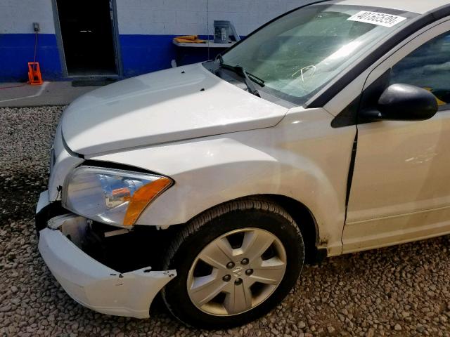 1B3HB48B07D411459 - 2007 DODGE CALIBER SX WHITE photo 9