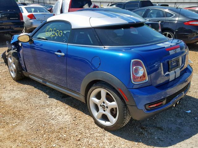 WMWSX3C51CT408083 - 2012 MINI COOPER COU BLUE photo 3