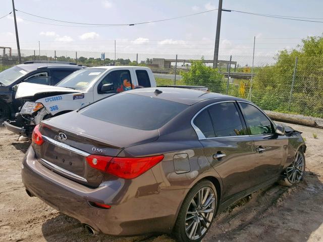 JN1FV7AP3GM420180 - 2016 INFINITI Q50 RED SP BROWN photo 4