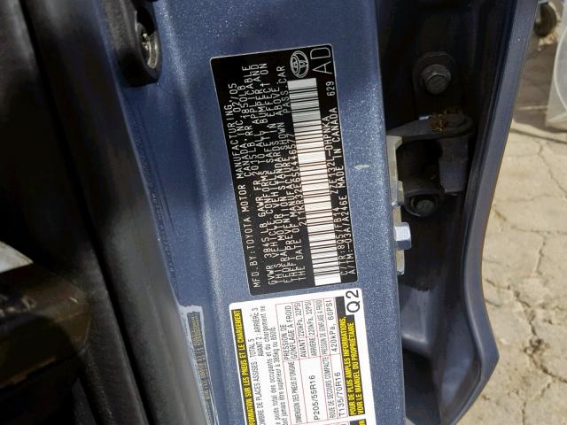 2T1KR32E65C446577 - 2005 TOYOTA COROLLA MA BLUE photo 10