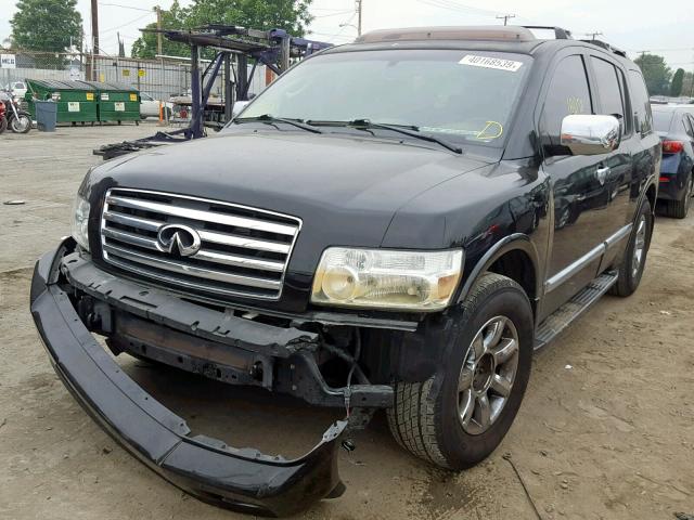 5N3AA08C85N807203 - 2005 INFINITI QX56 BLACK photo 2