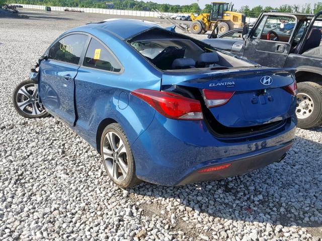 KMHDH6AH9EU027131 - 2014 HYUNDAI ELANTRA CO BLUE photo 3