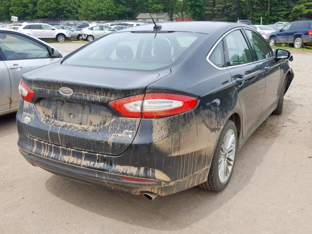 3FA6P0LU8ER121909 - 2014 FORD FUSION SE BLACK photo 4