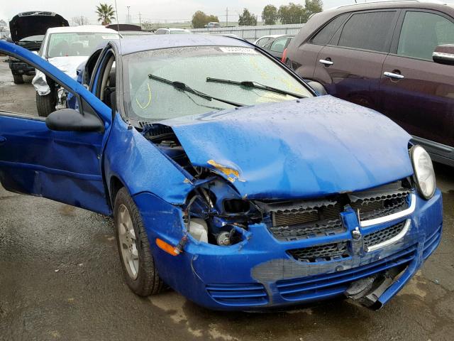 1B3ES56C45D106175 - 2005 DODGE NEON SXT BLUE photo 1