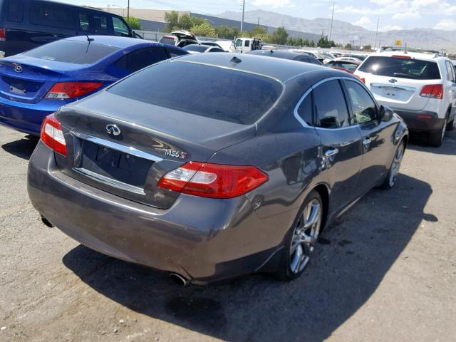 JN1AY1AP7BM520693 - 2011 INFINITI M56 GRAY photo 4