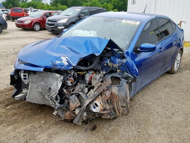 1C3CDFBB8ED668796 - 2014 DODGE DART SXT BLUE photo 2