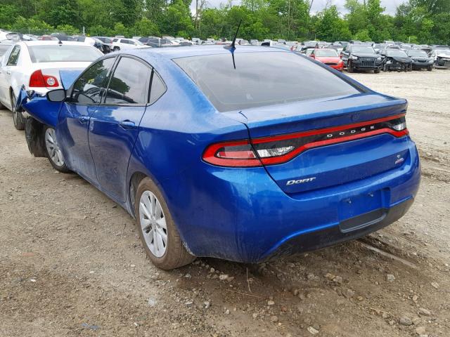 1C3CDFBB8ED668796 - 2014 DODGE DART SXT BLUE photo 3