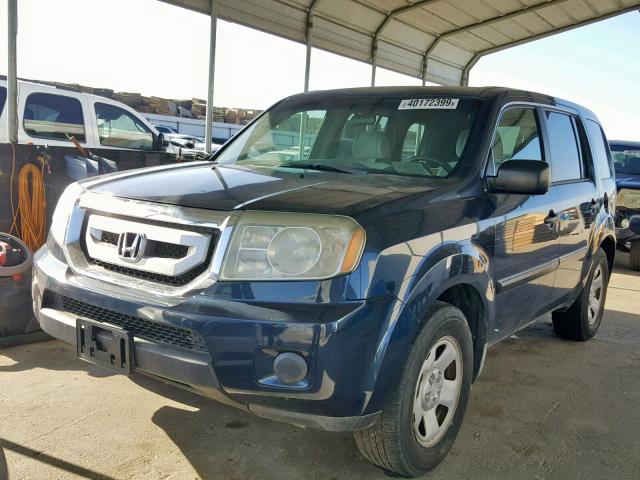 5FNYF38219B013525 - 2009 HONDA PILOT LX BLUE photo 2