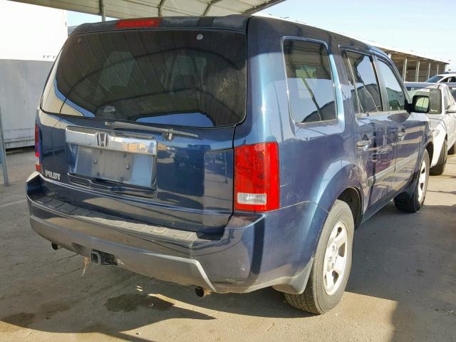 5FNYF38219B013525 - 2009 HONDA PILOT LX BLUE photo 4