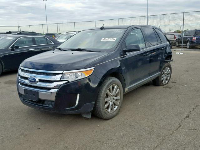 2FMDK3JCXDBE30396 - 2013 FORD EDGE SEL BLACK photo 2