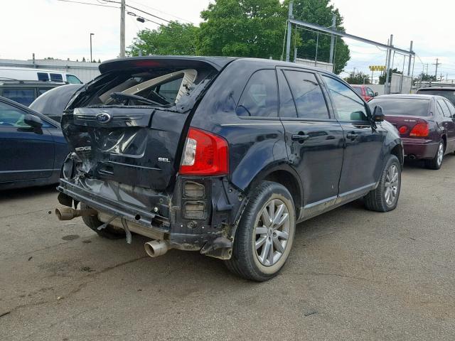 2FMDK3JCXDBE30396 - 2013 FORD EDGE SEL BLACK photo 4