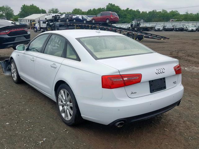 WAUGGAFC3DN088341 - 2013 AUDI A6 PREMIUM WHITE photo 3