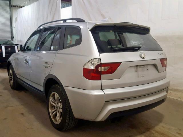 WBXPA93436WG88649 - 2006 BMW X3 3.0I SILVER photo 3