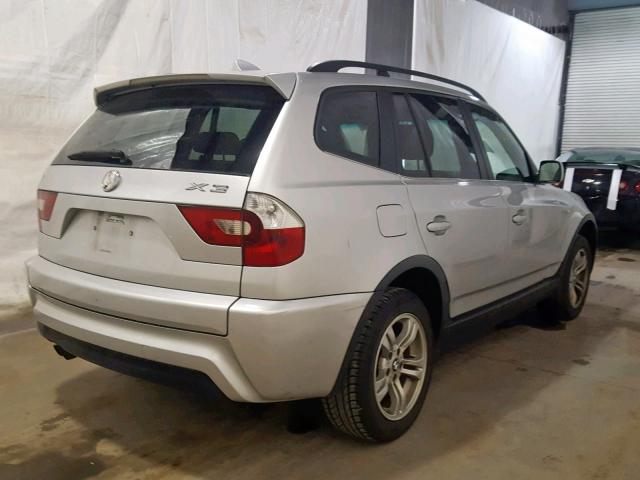 WBXPA93436WG88649 - 2006 BMW X3 3.0I SILVER photo 4