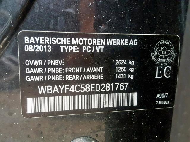 WBAYF4C58ED281767 - 2014 BMW 740 LXI GRAY photo 10