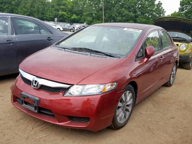 2HGFA16949H359266 - 2009 HONDA CIVIC EXL RED photo 2