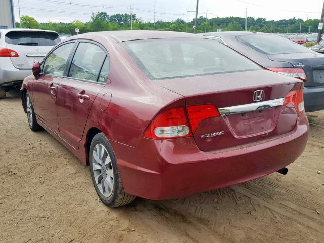 2HGFA16949H359266 - 2009 HONDA CIVIC EXL RED photo 3