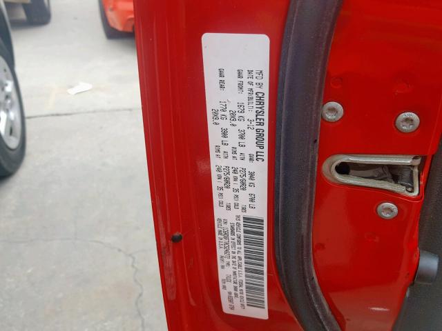 1C6RD6FT0CS246272 - 2012 DODGE RAM 1500 S RED photo 10