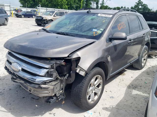 2FMDK3JC0DBE25255 - 2013 FORD EDGE SEL GRAY photo 2