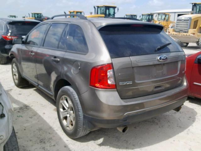 2FMDK3JC0DBE25255 - 2013 FORD EDGE SEL GRAY photo 3