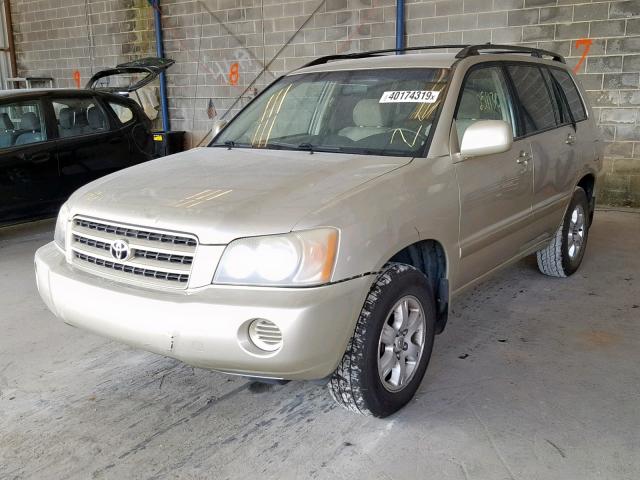 JTEGF21A720059934 - 2002 TOYOTA HIGHLANDER BEIGE photo 2