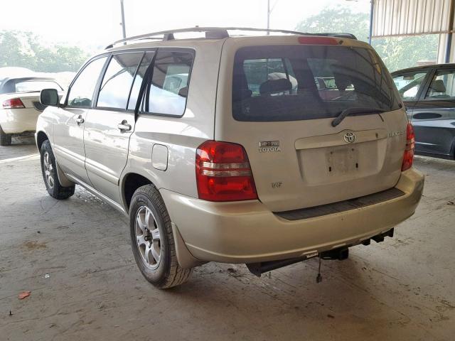 JTEGF21A720059934 - 2002 TOYOTA HIGHLANDER BEIGE photo 3