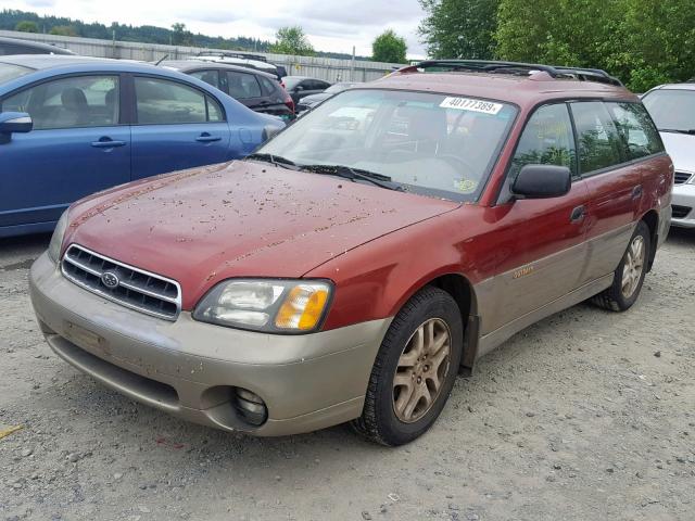 4S3BH665926625844 - 2002 SUBARU LEGACY OUT MAROON photo 2