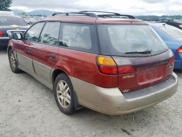 4S3BH665926625844 - 2002 SUBARU LEGACY OUT MAROON photo 3