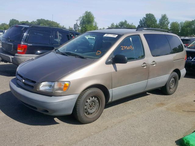 4T3ZF13C8XU103190 - 1999 TOYOTA SIENNA LE BEIGE photo 2