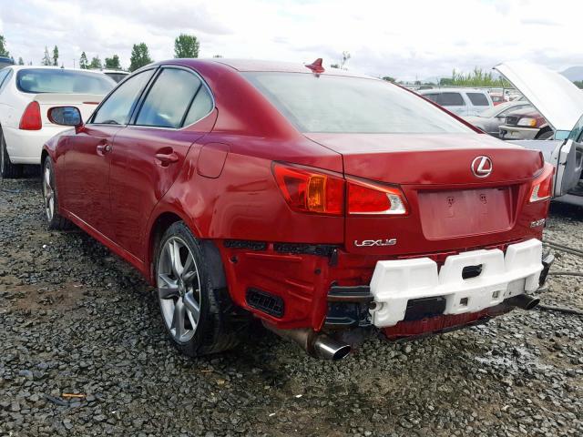 JTHBF5C21A5109104 - 2010 LEXUS IS 250 RED photo 3