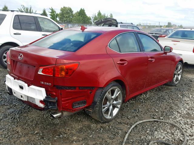 JTHBF5C21A5109104 - 2010 LEXUS IS 250 RED photo 4