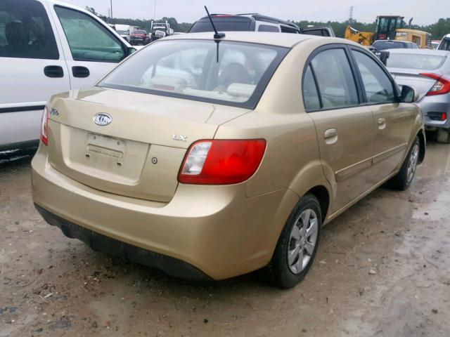 KNADH4A3XA6613524 - 2010 KIA RIO LX GOLD photo 4