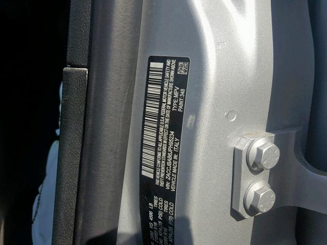 ZACCJBAB6JPH95234 - 2018 JEEP RENEGADE S ვერცხლისფერი ფოტო 10