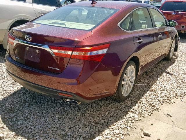 4T1BK1EB7DU018976 - 2013 TOYOTA AVALON BAS MAROON photo 4